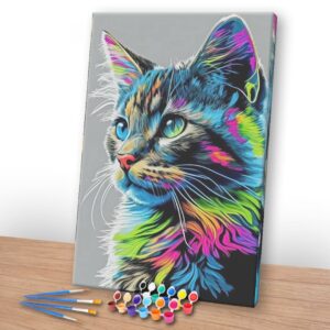 Kit Pintura Terapêutica - Gato realista colorido